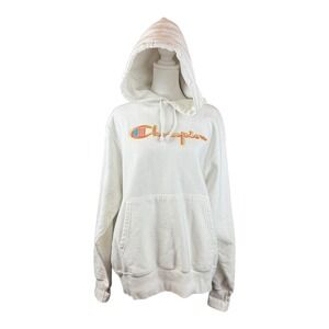 Champion Reverse Weave Hoodie Womens Medium White Embroidered Script Logo